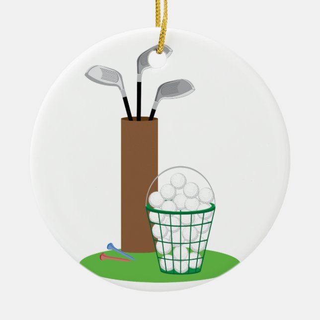 Golf Clubs Keramik Ornament (Vorne)