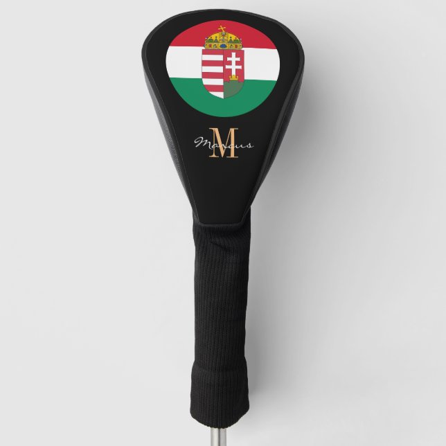 Golf Clubs mit mit Monogramm und ungarischer Flagg Headcover (Vorderseite)