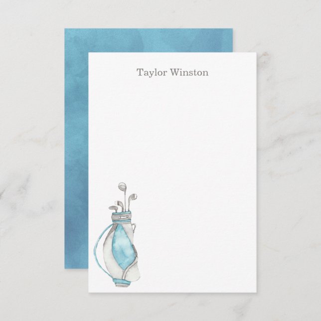 Golf Clubs und Bag Dankeskarte (Vorne/Hinten)