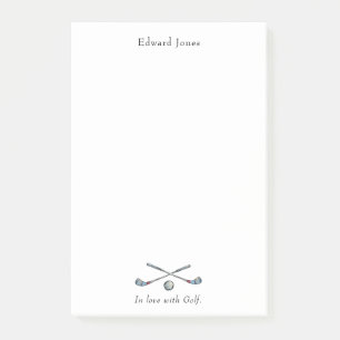 Golf Clubs und Ball Golfers Post-it Klebezettel