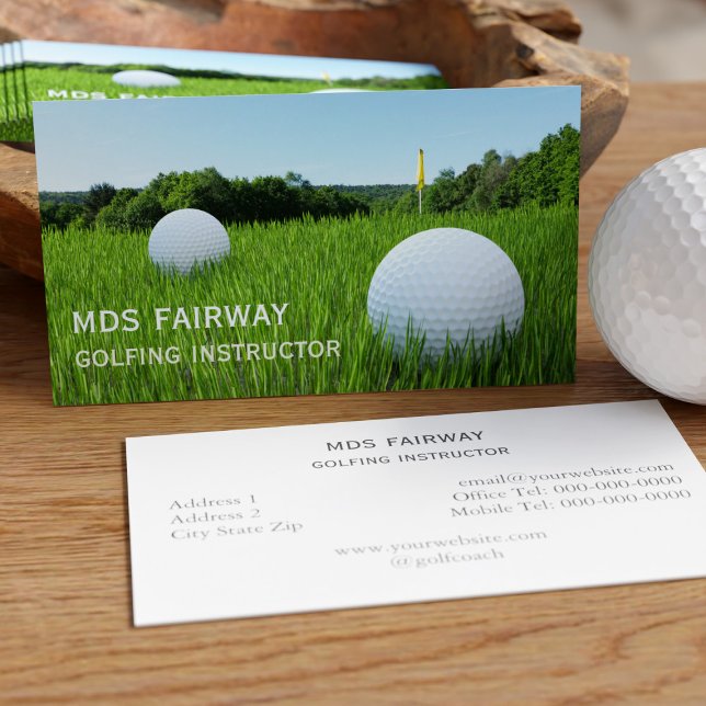 Golf Coach Golfing Instructor Business Card Visitenkarte (Business Cards for your golf based business. Just add your details)