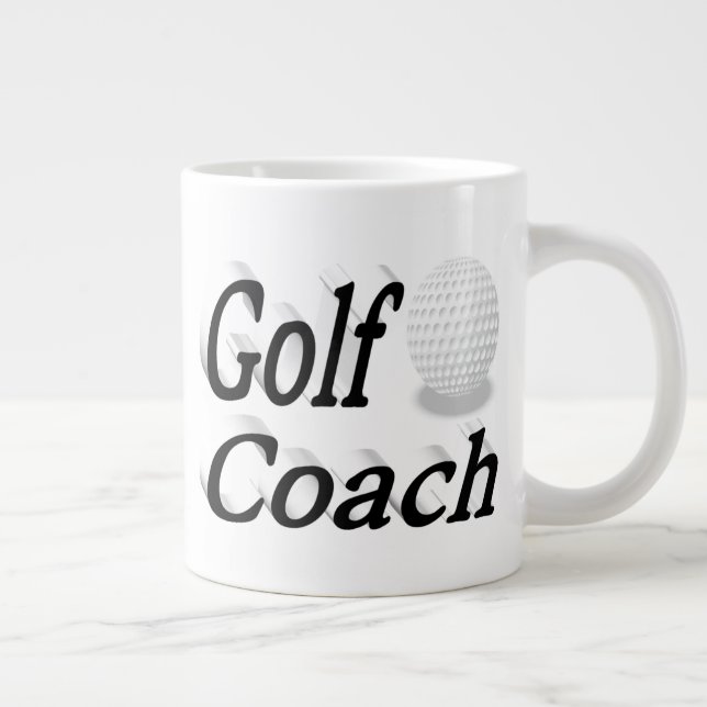 Golf Coach Halbtext Riesenkaffee Tasse (Rechts)