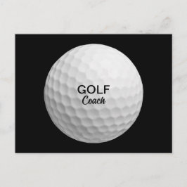 Golf Coach Realistic Ball Black Postkarte