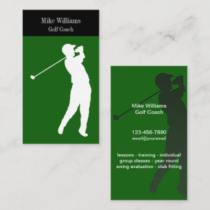 Golf Coach Theme Business Cards Visitenkarte