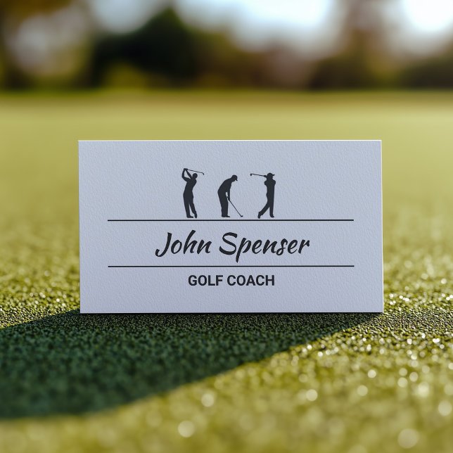 Golf Coach Trainer Einfache Design White Card Visitenkarte (Perfect for business)