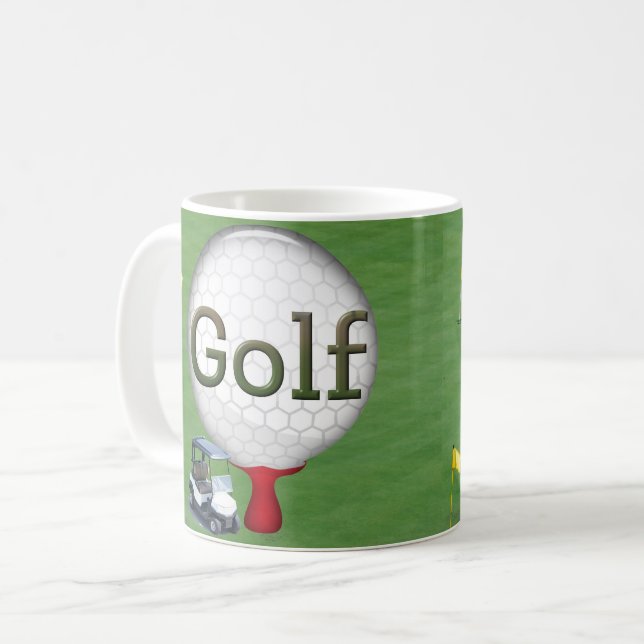 Golf Composite Ball Cart Flags Kaffeetasse (Vorderseite Links)