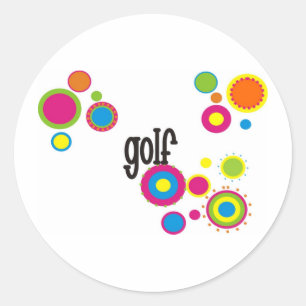 Golf Cool Polka Dots Runder Aufkleber