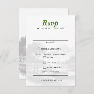 Golf Couple Food RSVP Karte