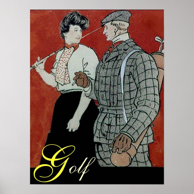 Golf Couple Print Poster (Vorne)