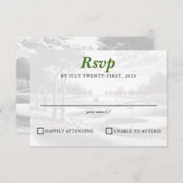 Golf Couple Wedding RSVP Karte