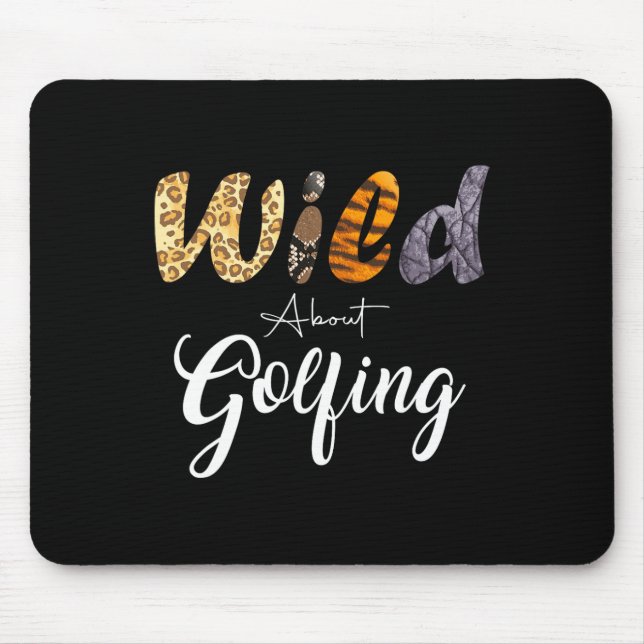 Golf Cours Leopard Wild über Golfspielen Mousepad (Vorne)