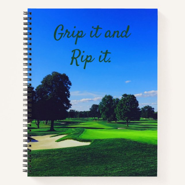 Golf Course Grip es und Rip it Notizbuch (Vorderseite)