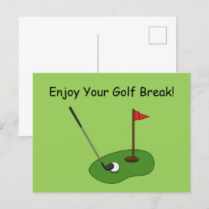 Golf Course Hole mit Flag personalize Feiertagspostkarte