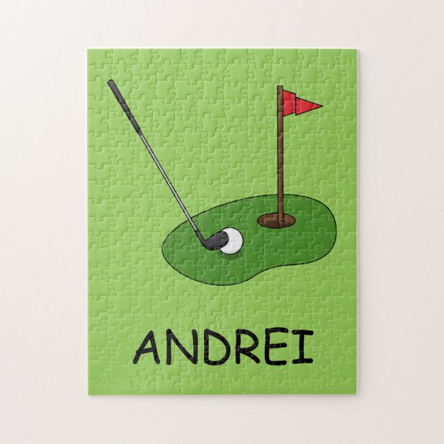 Golf Course Hole mit Flag personalize Puzzle (Vertikal)