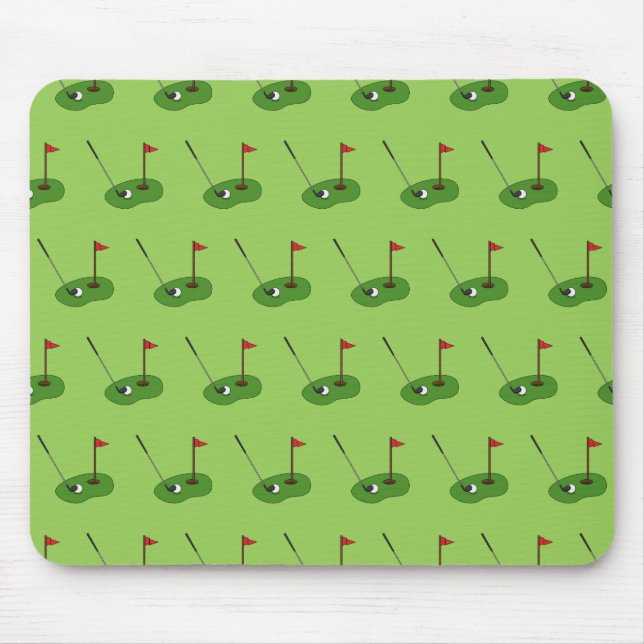 Golf Course Hole mit Flaggenmuster Mousepad (Vorne)
