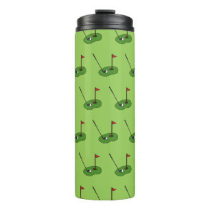 Golf Course Hole mit Flaggenmuster Thermosbecher