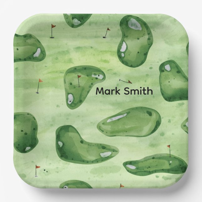 Golf Course Paper Plates | Golf Party Tableware fo Pappteller (Vorderseite)