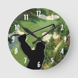 Golf Course   Runde Wanduhr