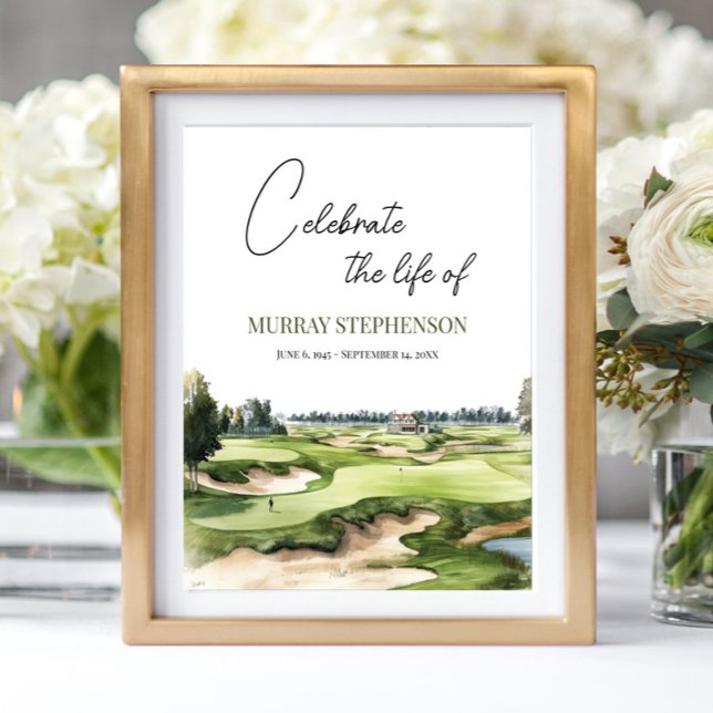 Golf Course Welcome to Celebration Of Life Poster (Von Creator hochgeladen)