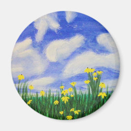 Golf Cove Blume in einem hellen Feld Magnet