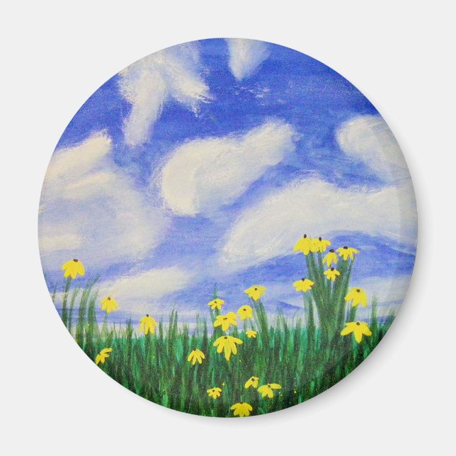 Golf Cove Blume in einem hellen Feld Magnet (Vorne)