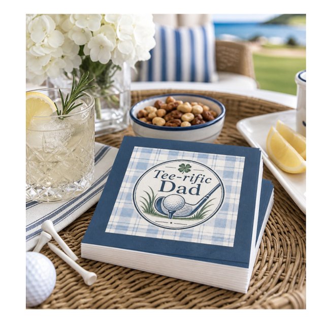 Golf Dad Cocktail Servietten Vatertag (Golf Dad cocktail napkins perfect for Fathers Day, birthdays, and stylish celebrations for Dad.)