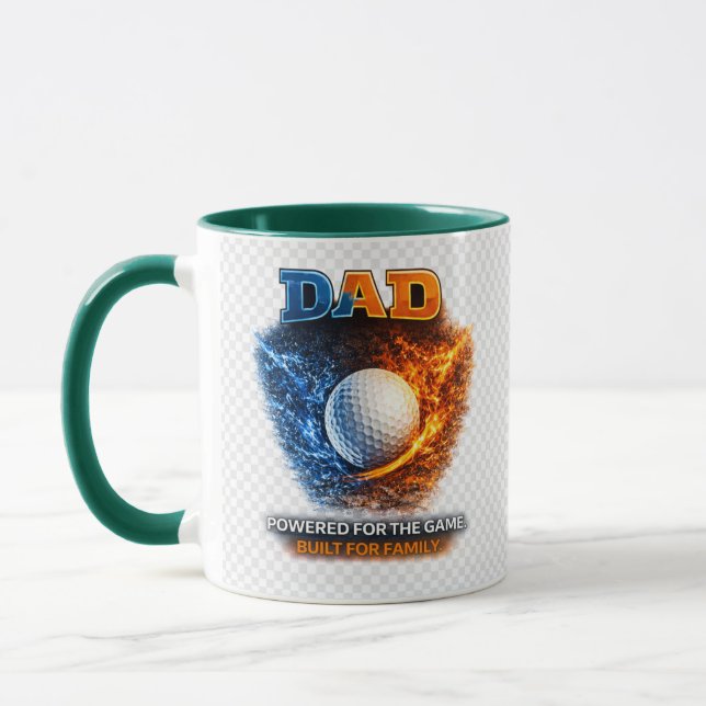 Golf Dad Shield Logo Tasse – Angetreten für das Sp (Links)