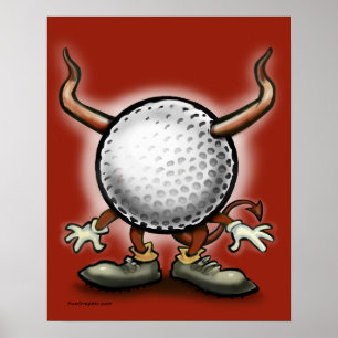 Golf-Dämonen-Plakat Poster