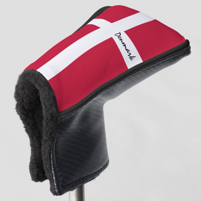 Golf Dänemark & Dänische Flagge / Golf Clubs Abdec Golf Headcover (3/4 Vorderseite)
