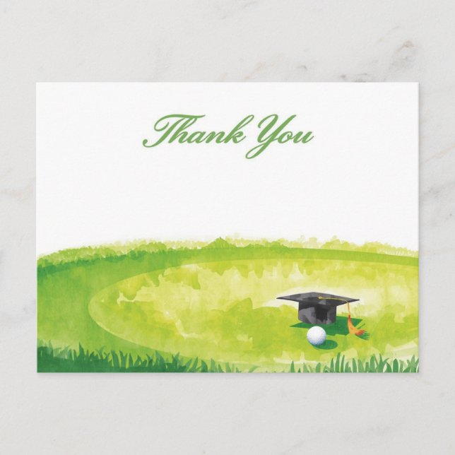 Golf Danke für die Abschlussfeier  Postkarte (Vorderseite)