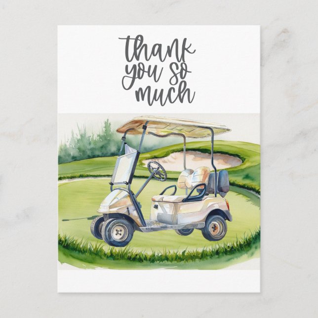 Golf danke Karte Golfplatz Aquarell (Vorderseite)