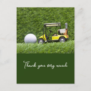 Golf Danke Karte mit Golfball auf grün