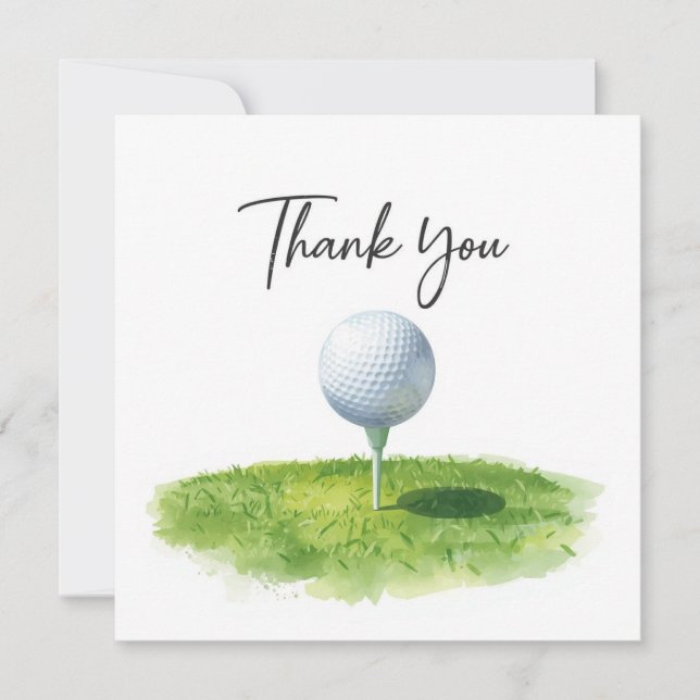 Golf Danke Karte mit Golfball für Golfer (Vorderseite)