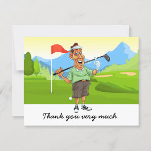 Golf Danke Karte mit Golfer auf Grün
