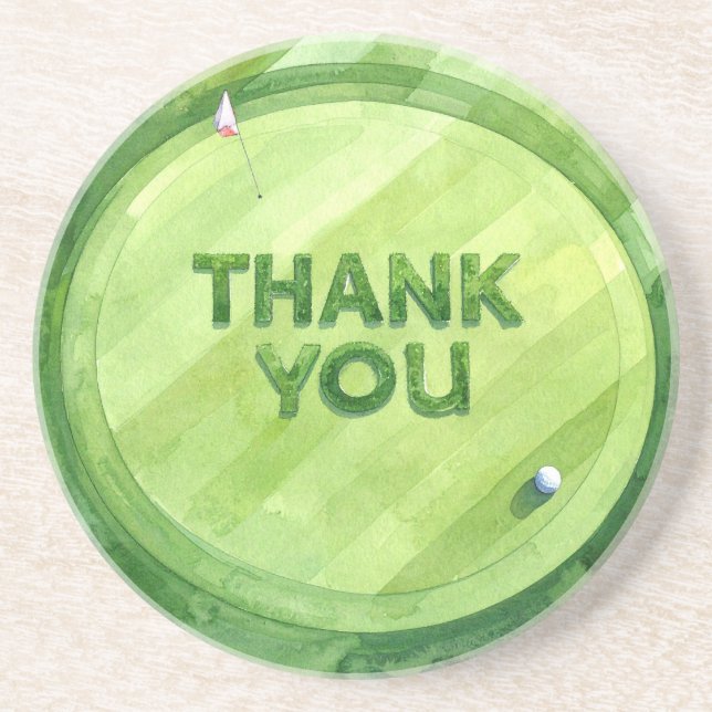 Golf Danke Untersetzer | Eleganter Golfplatz (Vorne)