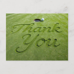 Golf-Dankeschön-Karte an Golfer mit Golfball  Postkarte
