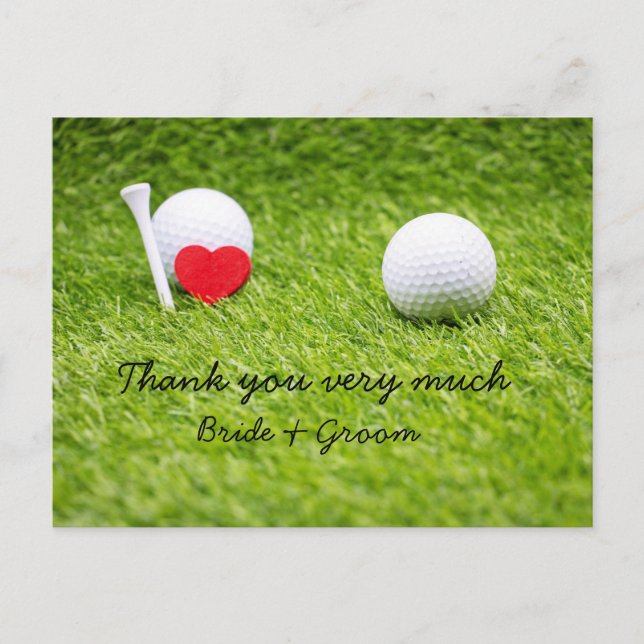 Golf Dankeschön Karte für Golfer Hochzeit (Vorderseite)