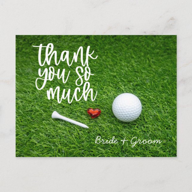 Golf Dankeschön Karte für Golfer Hochzeit (Vorderseite)