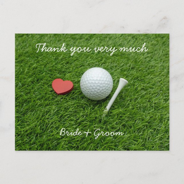 Golf Dankeschön Karte für Golfer Hochzeit (Vorderseite)