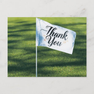 Golf-Dankeschön-Karte mit Golf-Flagge und Dankesch Postkarte