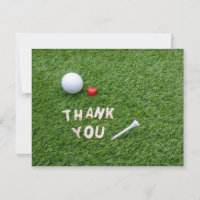 Golf Dankeschön Karte mit Golfball und Abschlag