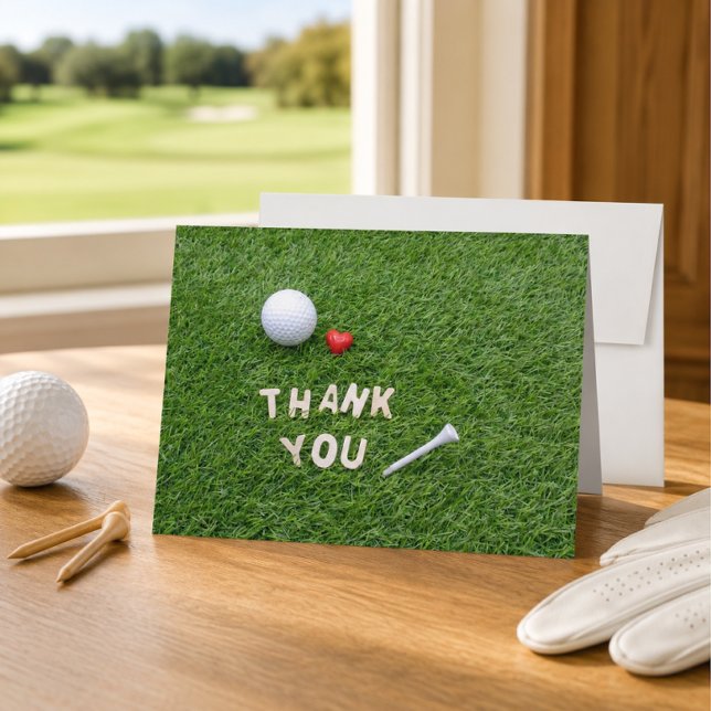 Golf Dankeschön Karte mit Golfball und Abschlag (Von Creator hochgeladen)
