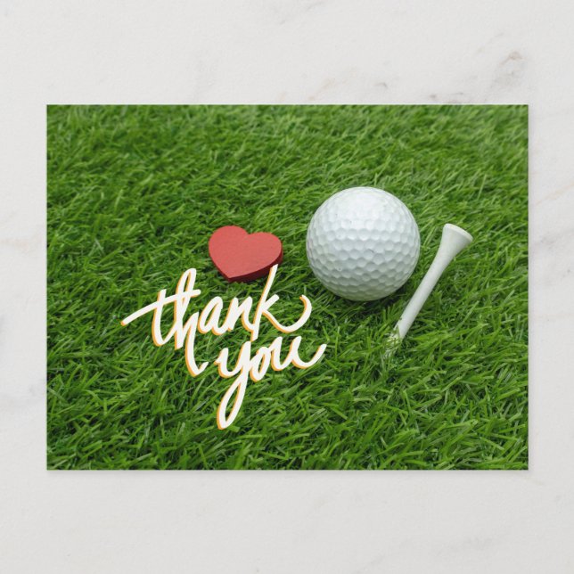 Golf Dankeschön Karte mit Golfballtee mit Liebe (Vorderseite)