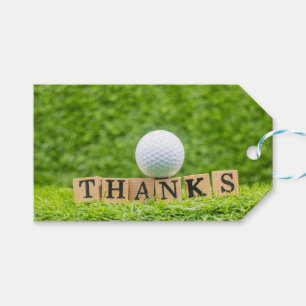 Golf-Dankeskarte mit Golfball auf Tee Geschenkanhänger