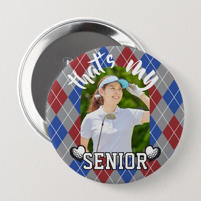 Golf Das ist mein Senior-Spieler Red Blue Button (Vorne & Hinten)
