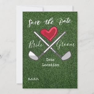 Golf Datum speichern Braut und Bräutigam Name auf  Einladung