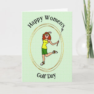 Golf Day Card für Frauen - Rothaarige Frau Golfer Feiertagskarte