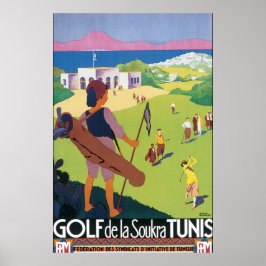 Golf de La Soukra Tunis Vintage Reiseplaner Poster