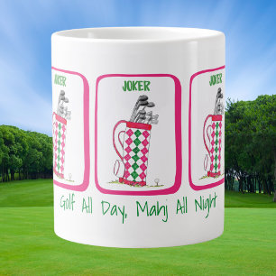Golf den ganzen Tag, Mahj die ganze Nacht Personal Jumbo-Tasse