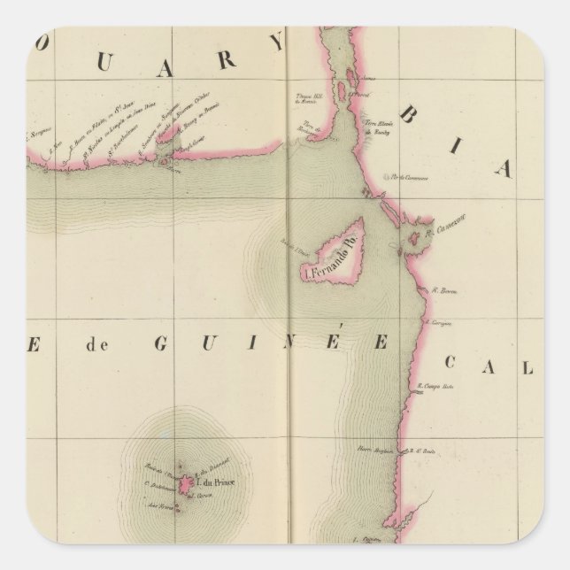 Golf der Guinea 36 Quadratischer Aufkleber (Vorderseite)